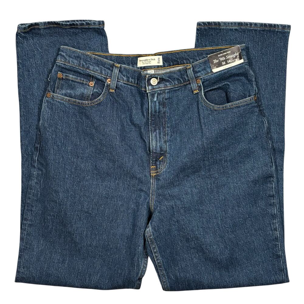 Abercrombie & Fitch 90's Straight Ultra High Rise Curve Love Jeans Womens 32 14L
